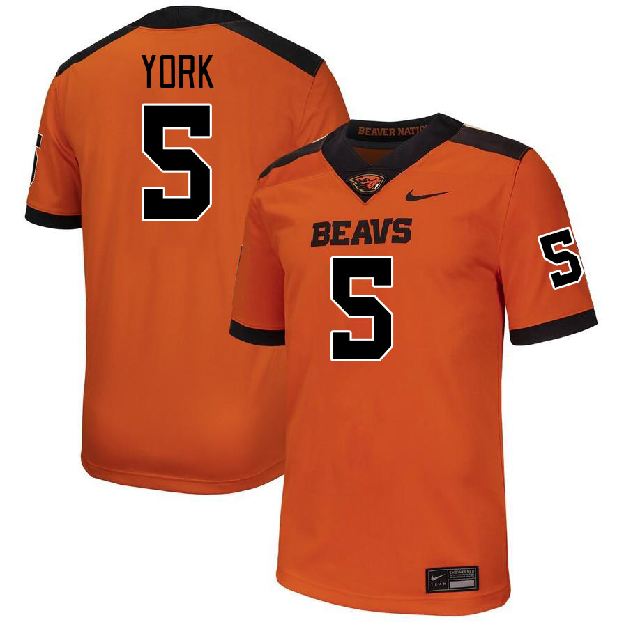 Men #5 Amarion York Oregon State Beavers College Football Jerseys Stitched-Orange